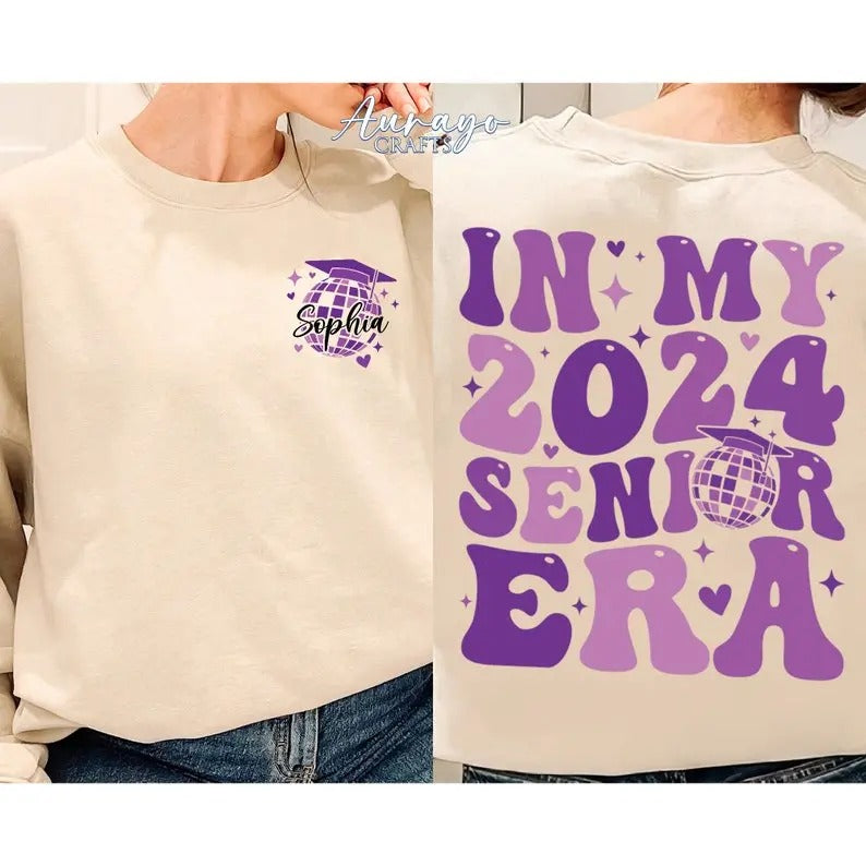 Premium  In My 2024 Senior Graduation Era, Custom Graduation Shirt, Senior Graduation Gift, Senior 2024 Shirt,...