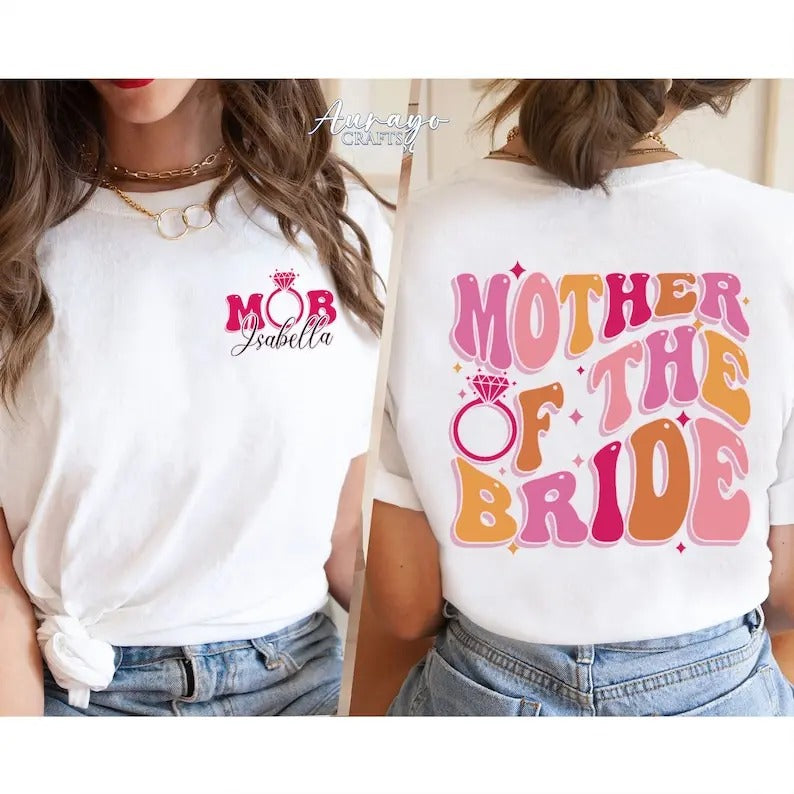Premium  Mother of the Bride Shirt, Mother bride shirt, Summertime T-shirt, Bridal party shirts, Bridesmaids shirt, Gift for momstyle{n002}2