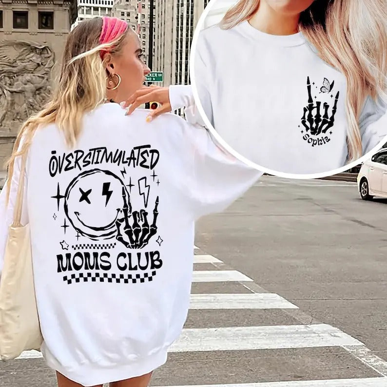 Premium  Overstimulated Moms Club Shirt, Mama Shirt, Mom Shirt, Rocker Mom Gifts, Mothers Day Gift Shirt, Rocker Mama...