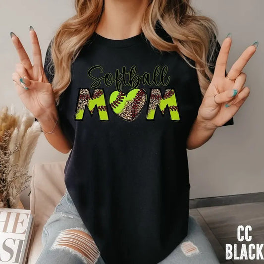 Premium  Softball Mom Shirt, Leopard Softball Mom Shirt, Sport's Mom Shirt, Mom Shirt, Mom Softball Leopard Shirt, Gift for MOM