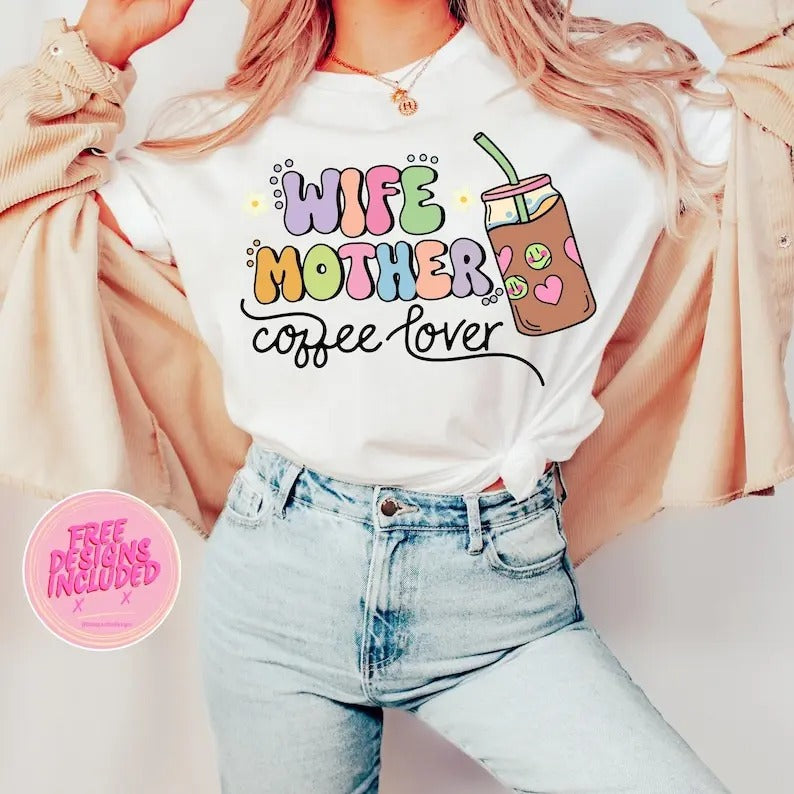Premium  Wife mother coffee lover ,caffeine mama ,Sarcastic Mommy ,iced coffee ,coffee lover ,wife ,mother ,funny mom...
