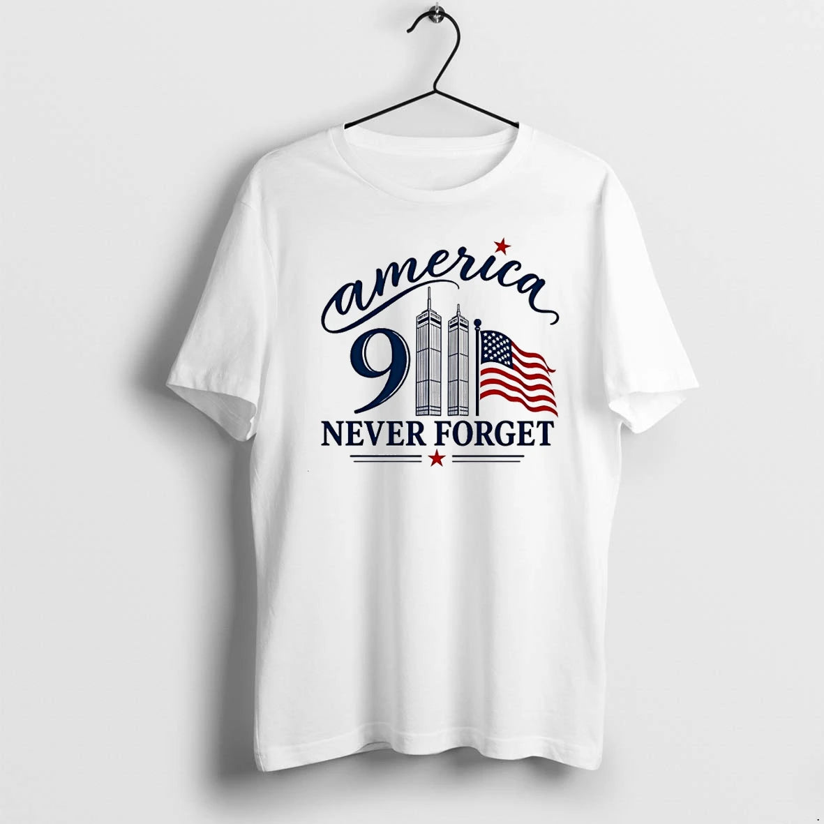 Premium 9 11 Memorial Twin Towers American Flag Never Forget Tshirts