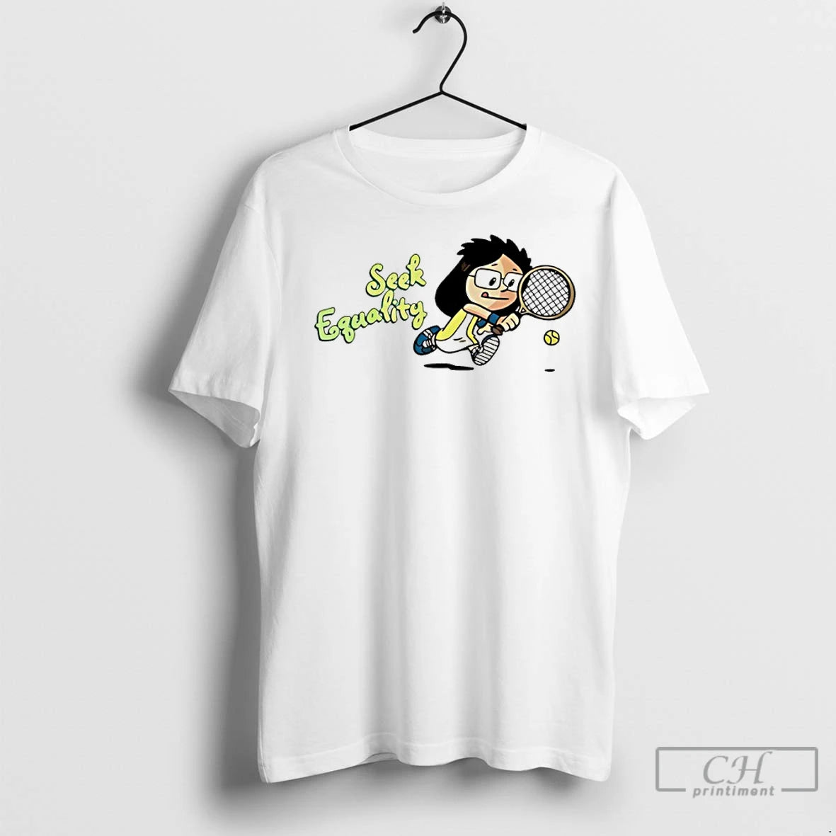 Premium Billie Jean King Seek Equality Cartoon
