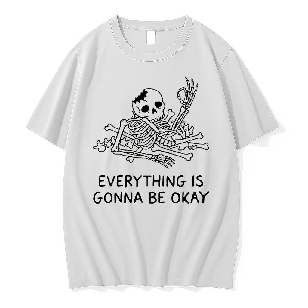 Premium Broken Skeleton Everything Is Gonna Be Okay Tshirts
