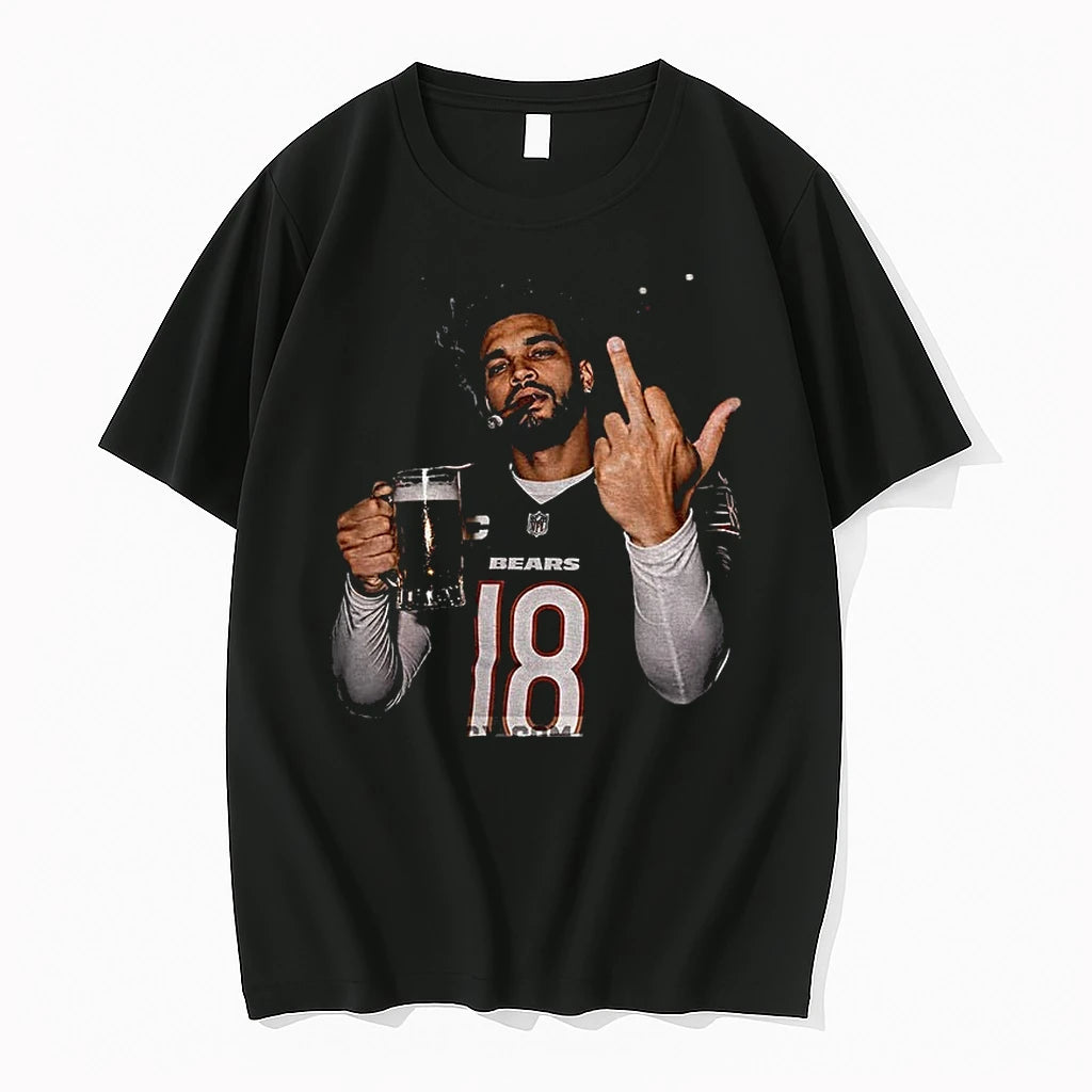 Premium Caleb Williams Vintage Graphic Middle Finger 90s Bootleg Chicago Tshirts