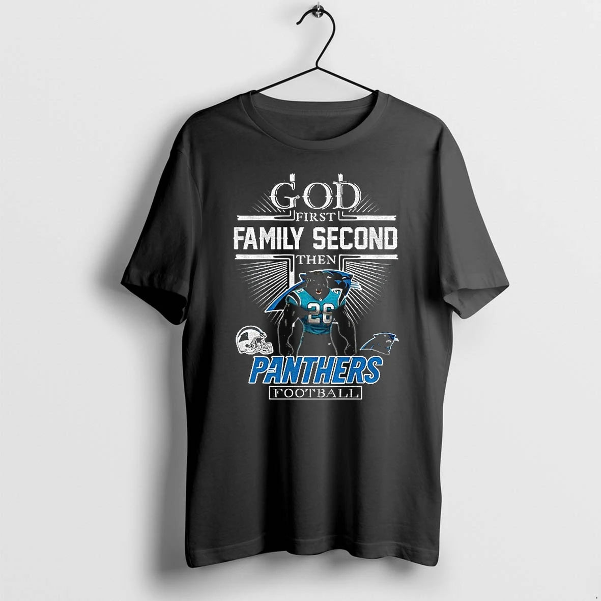 Premium Carolina Panthers God First Family Second Then Panthers Football Tshirts