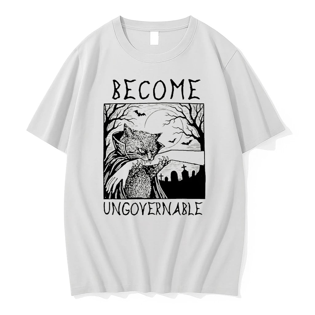 Premium Cat Vampire Halloween Art Become Ungovernable Tshirts