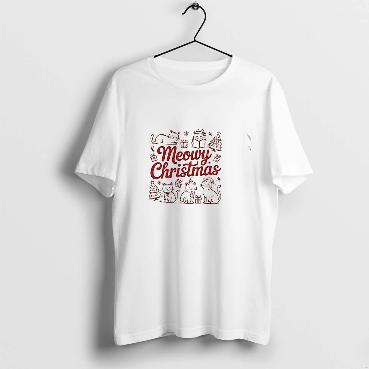 Premium Cute Cats With Presents And Trees Meowy Christmas Holiday Tshirts