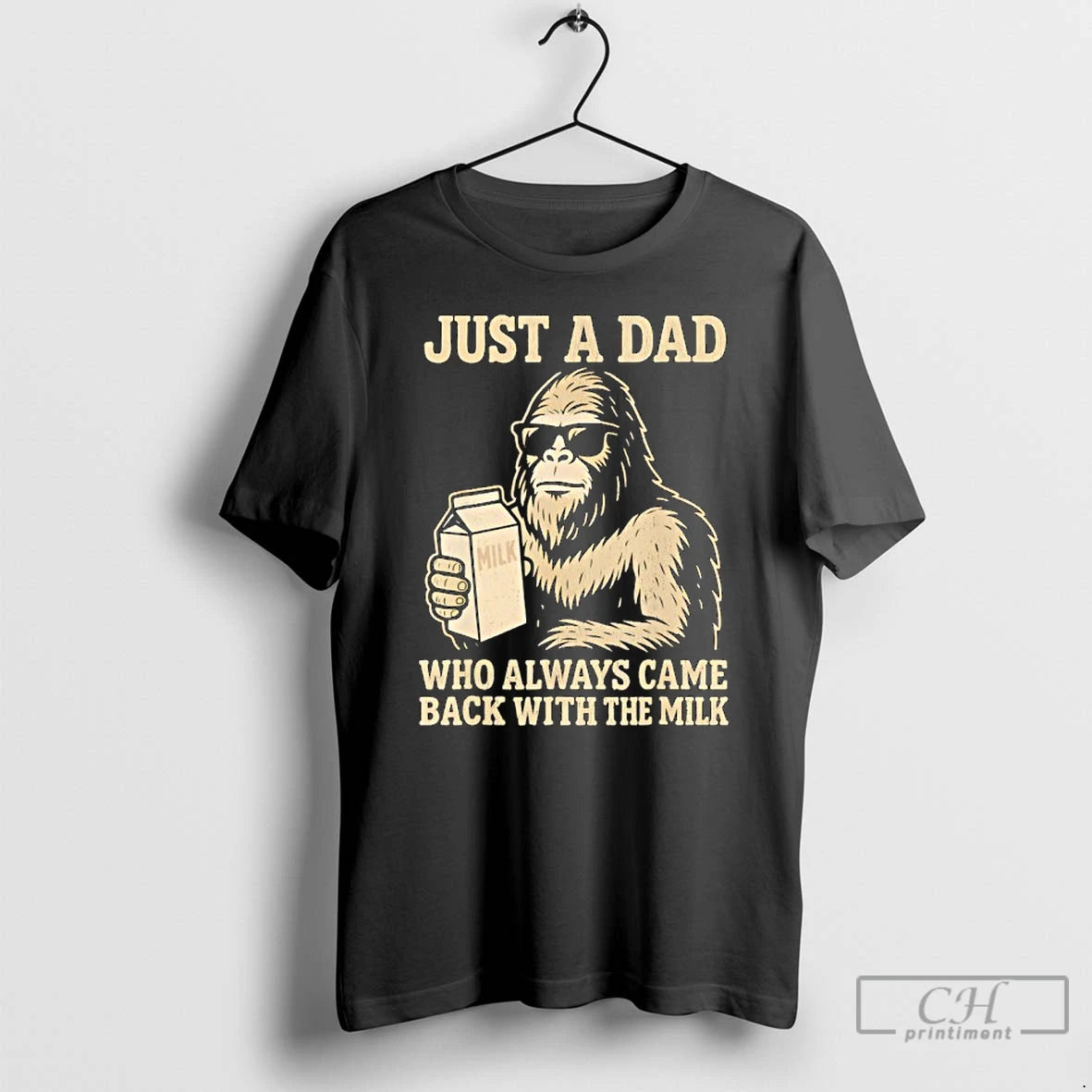 Premium Dad Bigfoot Just A Dad Who Always Came Back With Milk T Shirts Sweater Hoodie, Sweatshirt | WearSparks.com