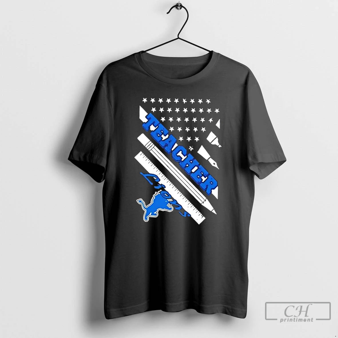 Premium Detroit Lions Football X Teacher American Flag T-Shirts, Hoodie, Sweatshirt | WearSparks.com