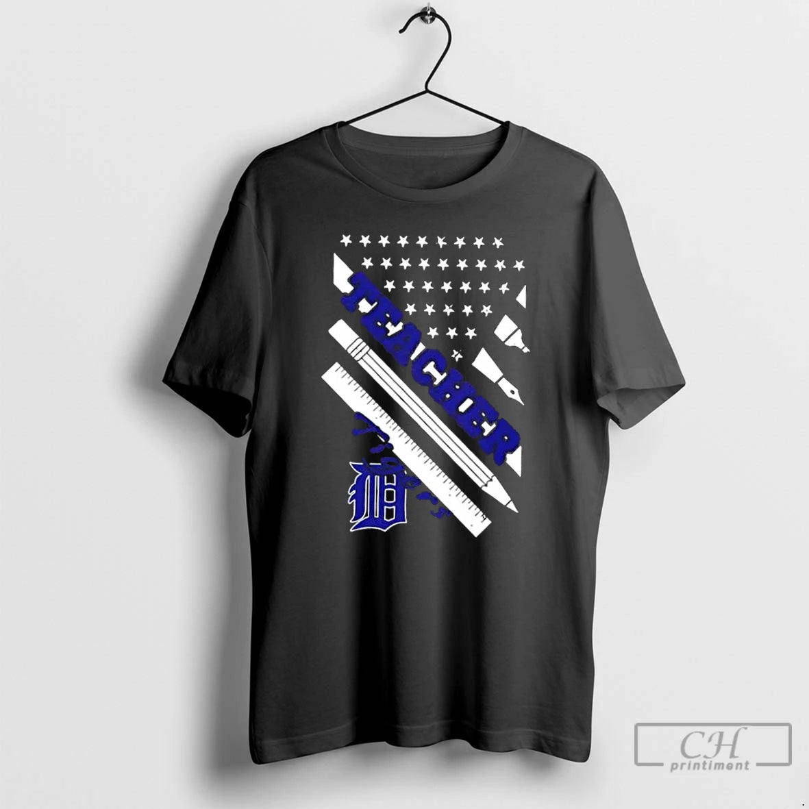 Premium Detroit Tigers Baseball X Teacher American Flag T-Shirts, Hoodie, Sweatshirt | WearSparks.com