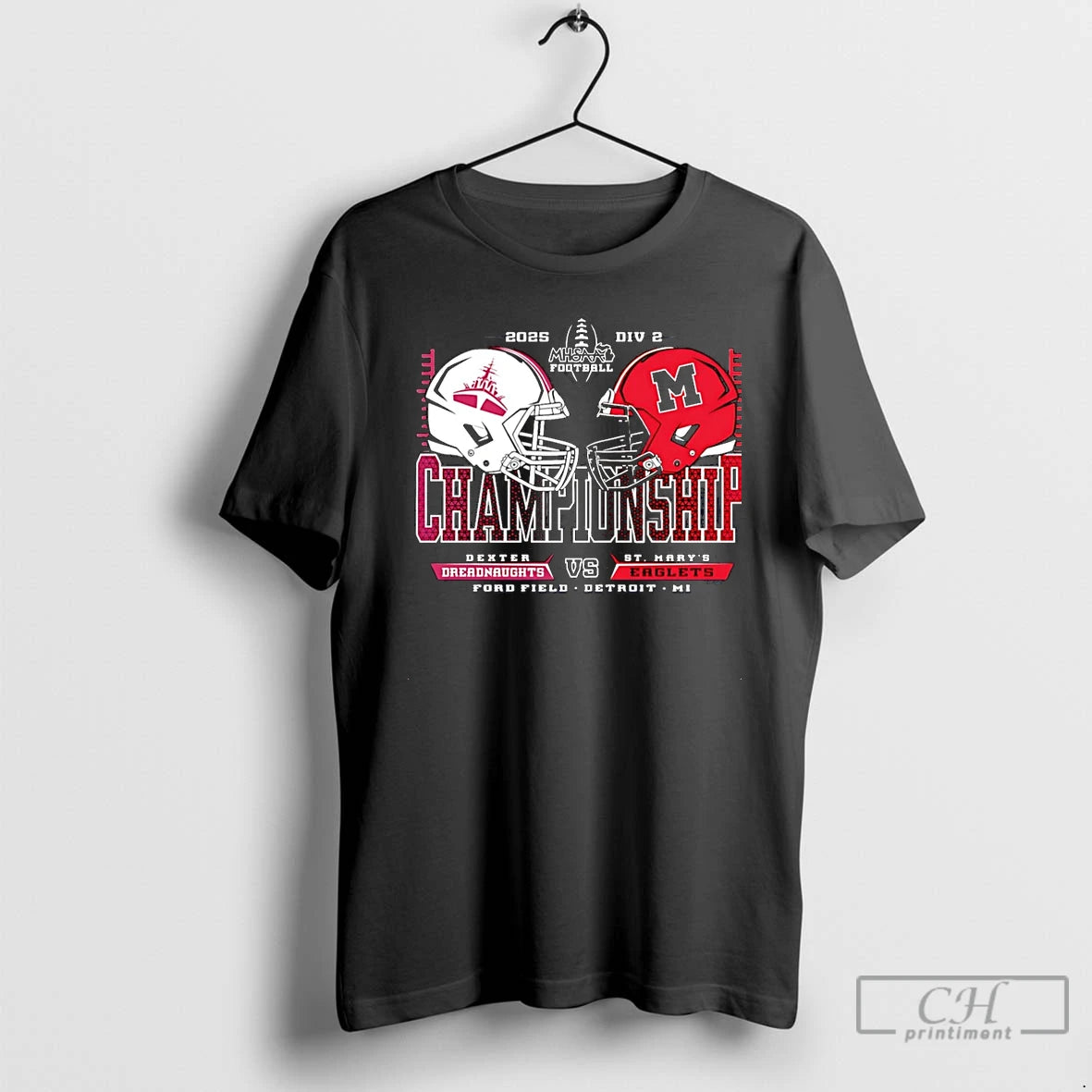 Premium Dreadnaughts Vs Eaglets 2025 Mhsaa Football D2 H2h Championship Helmets Christmas T Shirts Sweater Hoodie, Sweatshirt