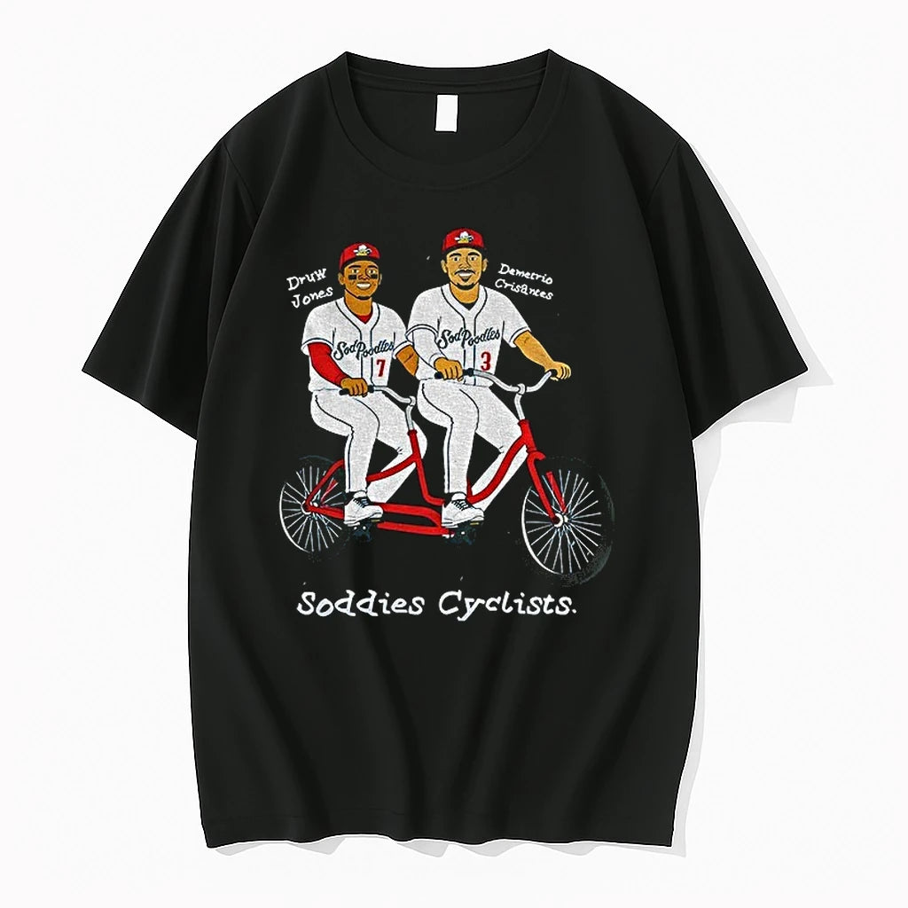 Premium Druw Jones And Demetrio Crisantes Soddies Cyclists Tshirts