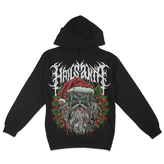 Premium Fleece Hoodie - Hail Santa Graphic Soft Hoodie, Hoodie Pull Over, Vintage Design, Christmas