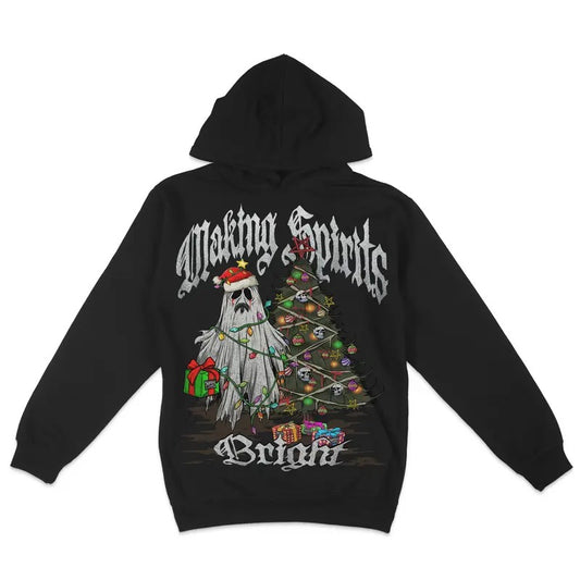 Premium Fleece Hoodie - Making Spirits Bright Super Soft Hoodie, Hoodie Pull Over, Vintage Design, Christmas