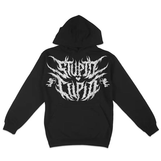 Premium Fleece Hoodie - Stupid Cupid Metal Valentine's Day Soft Hoodie, Hoodie Pull Over, Vintage Design