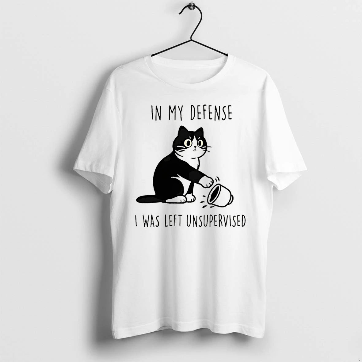 Premium Funny Cat In My Defense I Was Left Unsupervised Tshirts