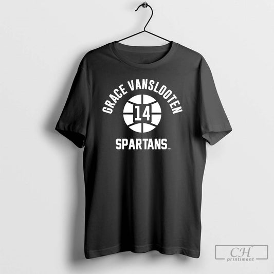 Premium Grace Vanslooten Michigan State Spartans Basketball Name Number 14 Ball T-Shirts, Hoodie, Sweatshirt | WearSparks.com