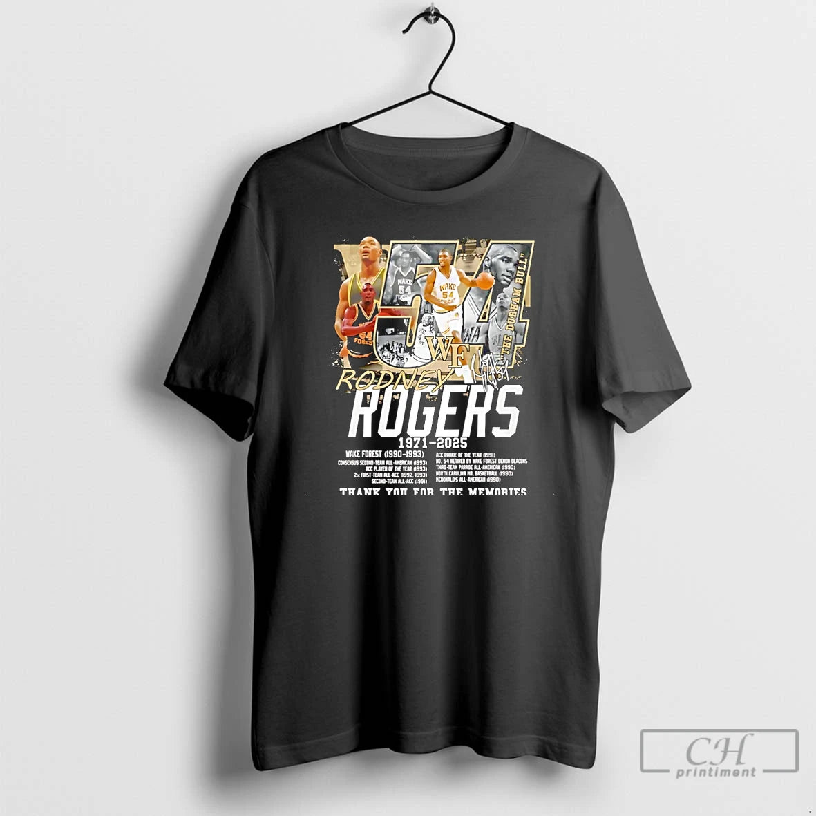 Premium Honoring Rodney Rogers Wake Forest Demon Deacons 1971 2025 Thank You Christmas T Shirts