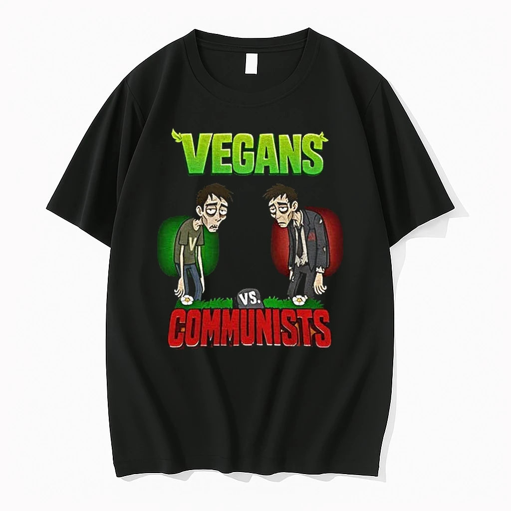 Premium Ideologies Caricatures Vegans Vs Communists Tshirts