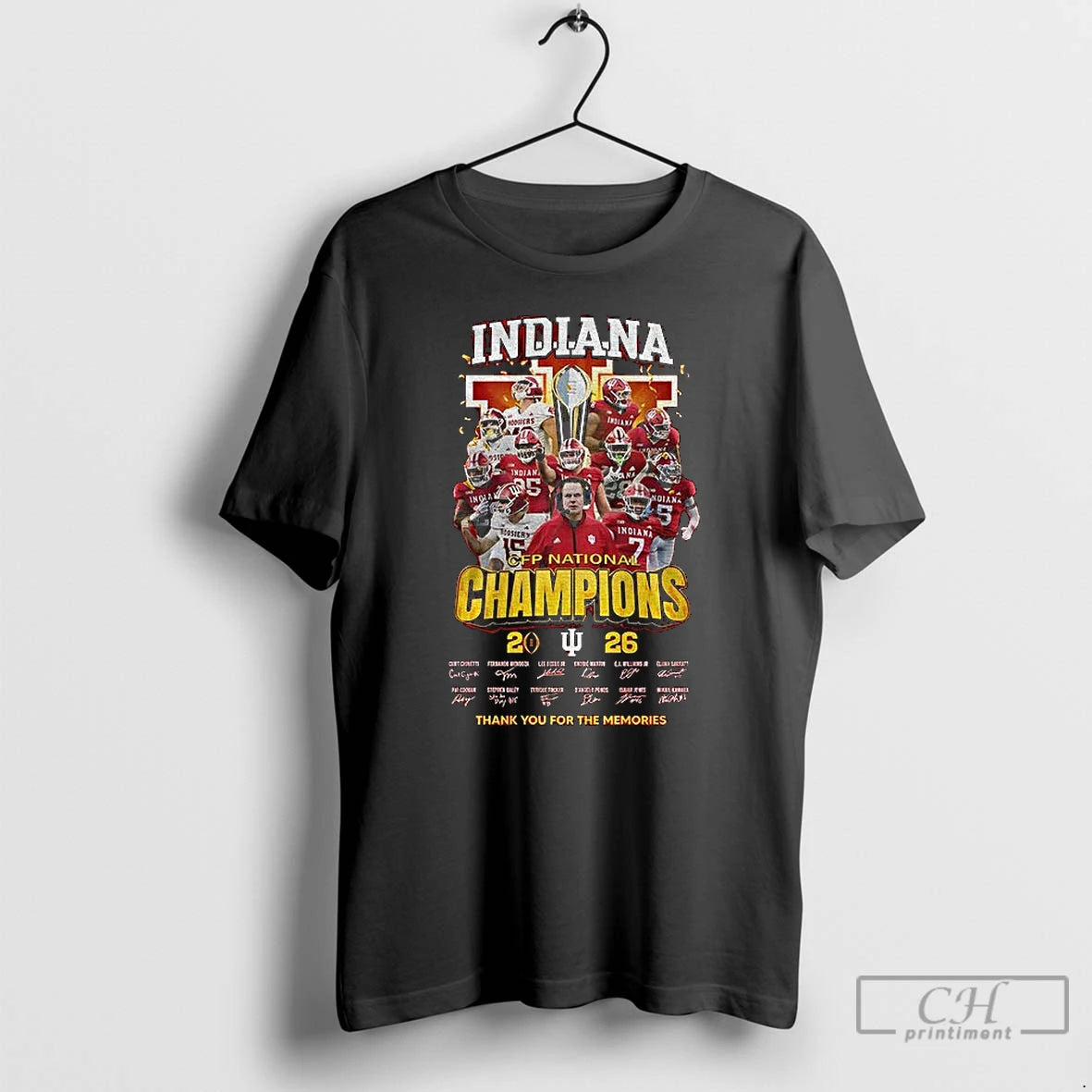 Premium Indiana Hoosiers Football Cfp National Champions 2026 Thank You For The Memories Signatures
