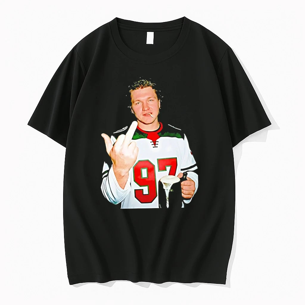 Premium Kirill Kaprizov Minnesota Wild Nhl Hockey Middle Finger Smoking And Beer Tshirts