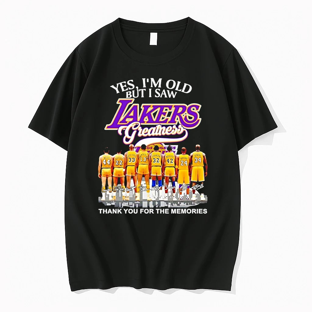 Premium Los Angeles Lakers Yes Im Old But I Saw Lakers Greatness Signed Memories Tshirts