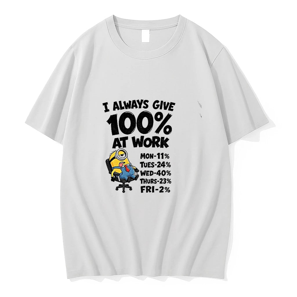 Premium Minion Character I Always Give 100 Percent At Work Monday Through Friday Tshirts