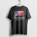 Premium Never Forget September 11 2001 City Skyline American Flag Tshirts