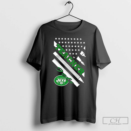 Premium New York Jets Football X Teacher American Flag T-Shirts, Hoodie, Sweatshirt | WearSparks.com