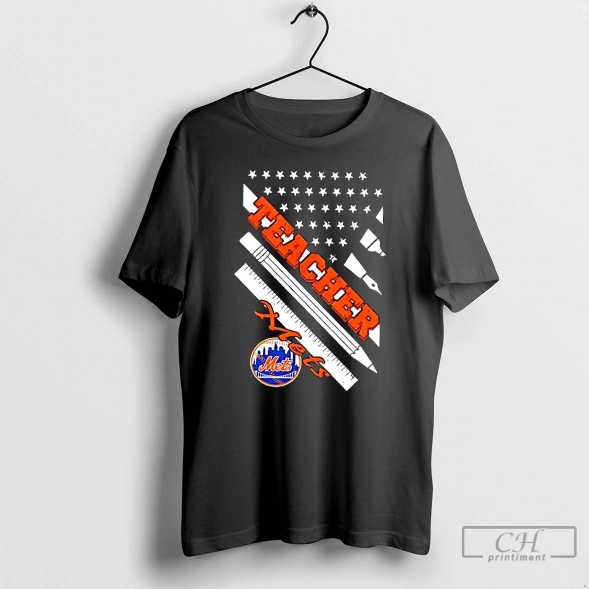 Premium New York Mets Baseball X Teacher American Flag T-Shirts, Hoodie, Sweatshirt | WearSparks.com
