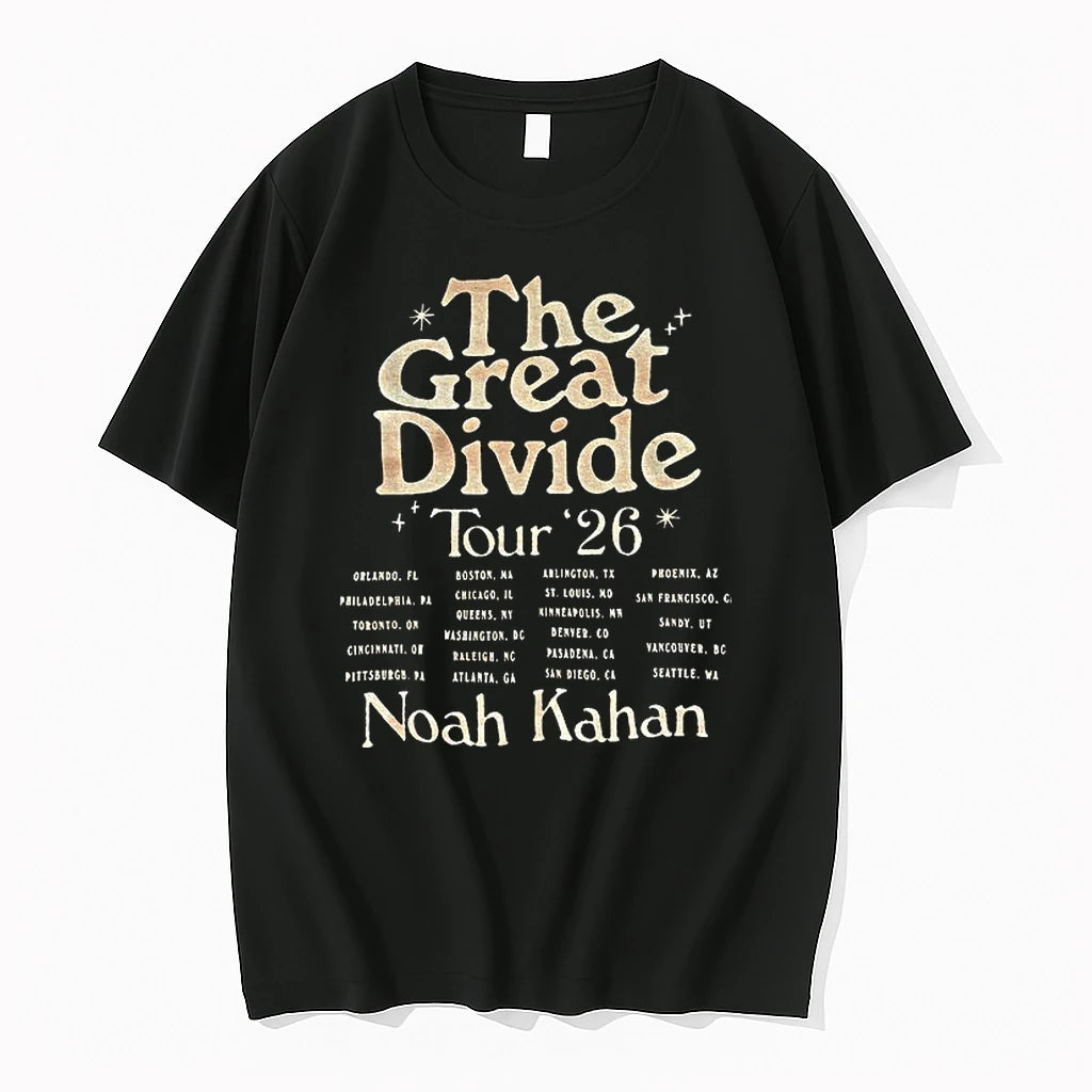 Premium Noah Kahan Concert Merchandise The Great Divide Tour 26 City Dates Tshirts