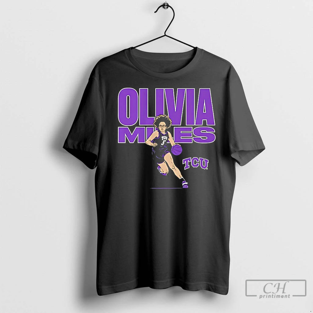 Premium Olivia Miles Tcu Horned Frogs Guard Basketball Name Pose Star