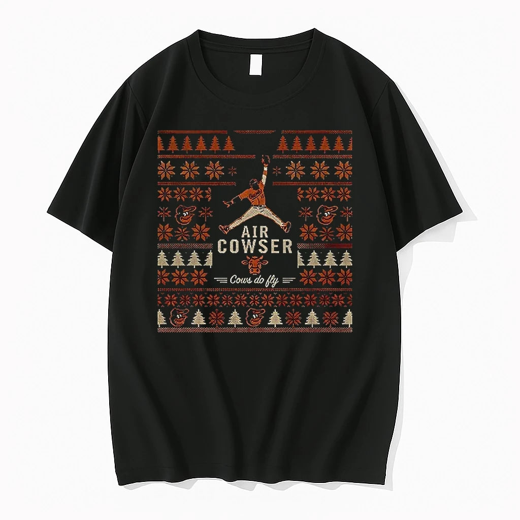 Premium Orioles Air Cowser Cows Do Fly Ugly Christmas Tshirts
