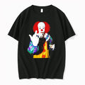 Premium Pennywise It Halloween 2026 Middle Finger Smoking And Beer Tshirts