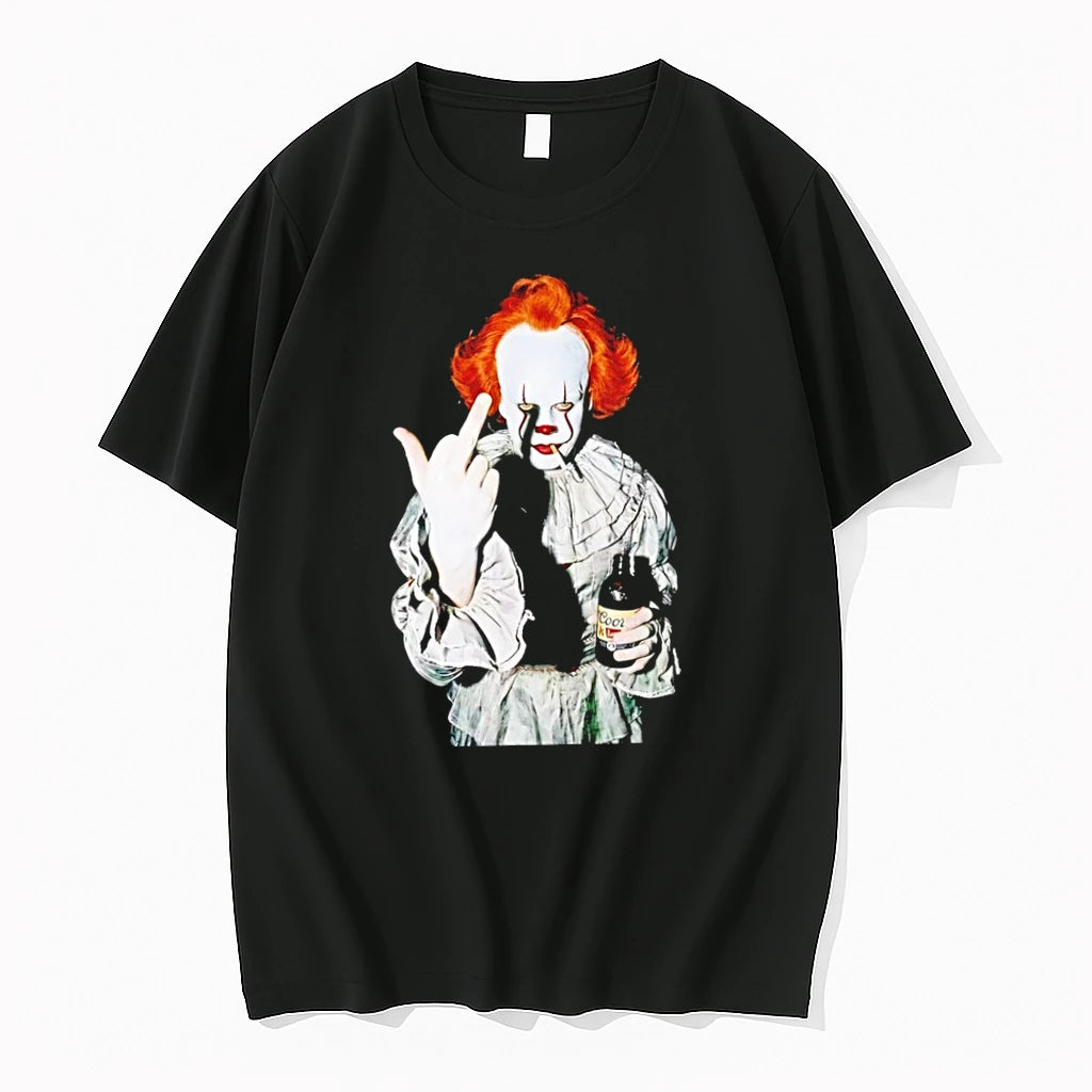 Premium Pennywise Middle Finger Smoking And Beer Halloween 2026 Tshirts