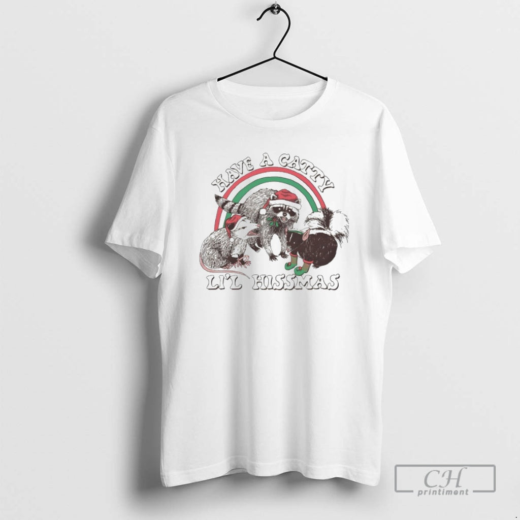 Premium Raccoon Have A Catty Lil Hissmas Christmas Shirt Sweater