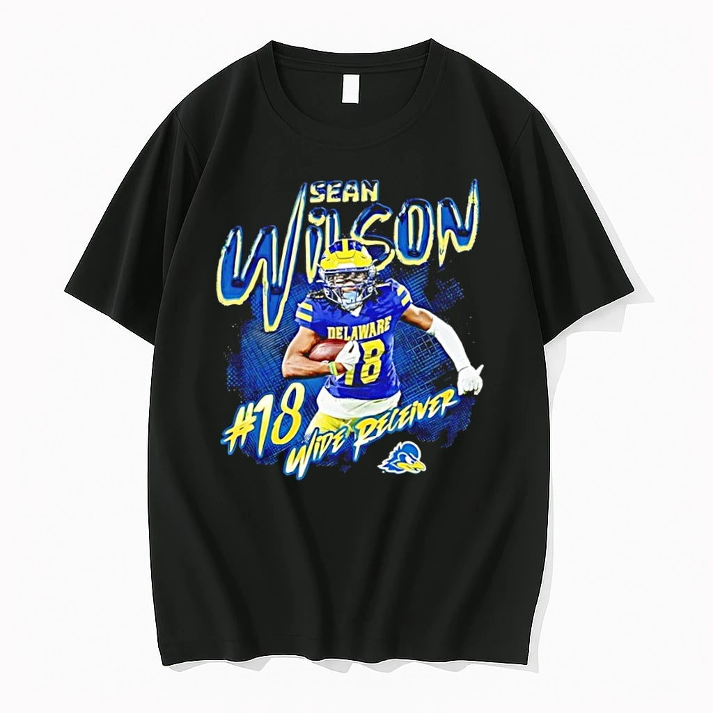 Premium Sean Wilson 18 Delaware Blue Hens Ncaa Football Wide Receiver Tshirts