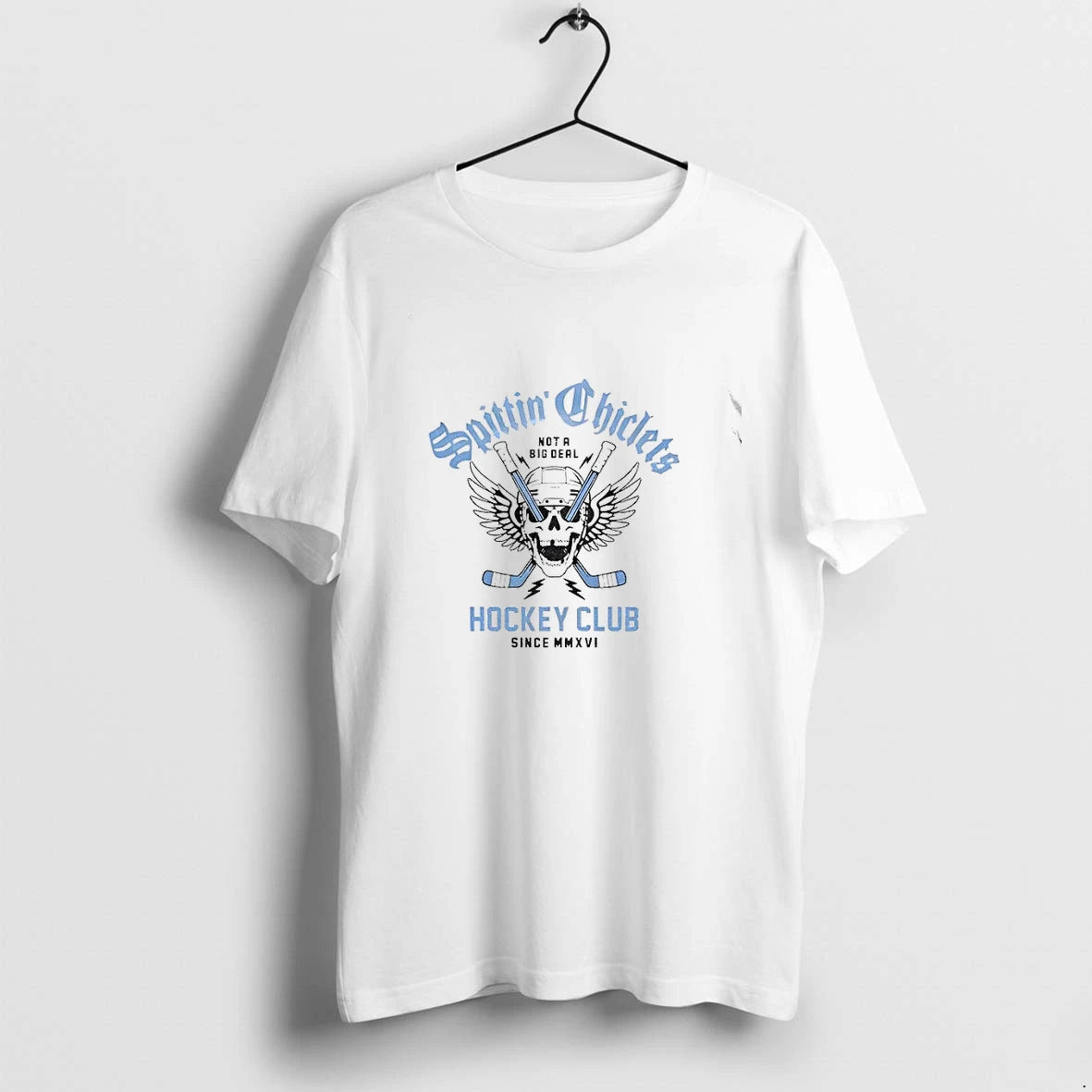 Premium Spittin Chiclets Hockey Club Skull Helmet Wings Not A Big Deal Since Mmxvi Tshirts