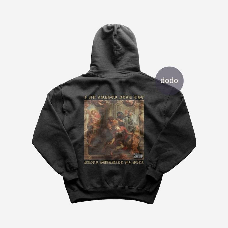 Premium Suicideboys Hoodie - I No Longer Fear The Razor Guarding My Heel Album Hoodie - Suicideboys Album Hoodie -Unisex Heavy Cotton Hoodie