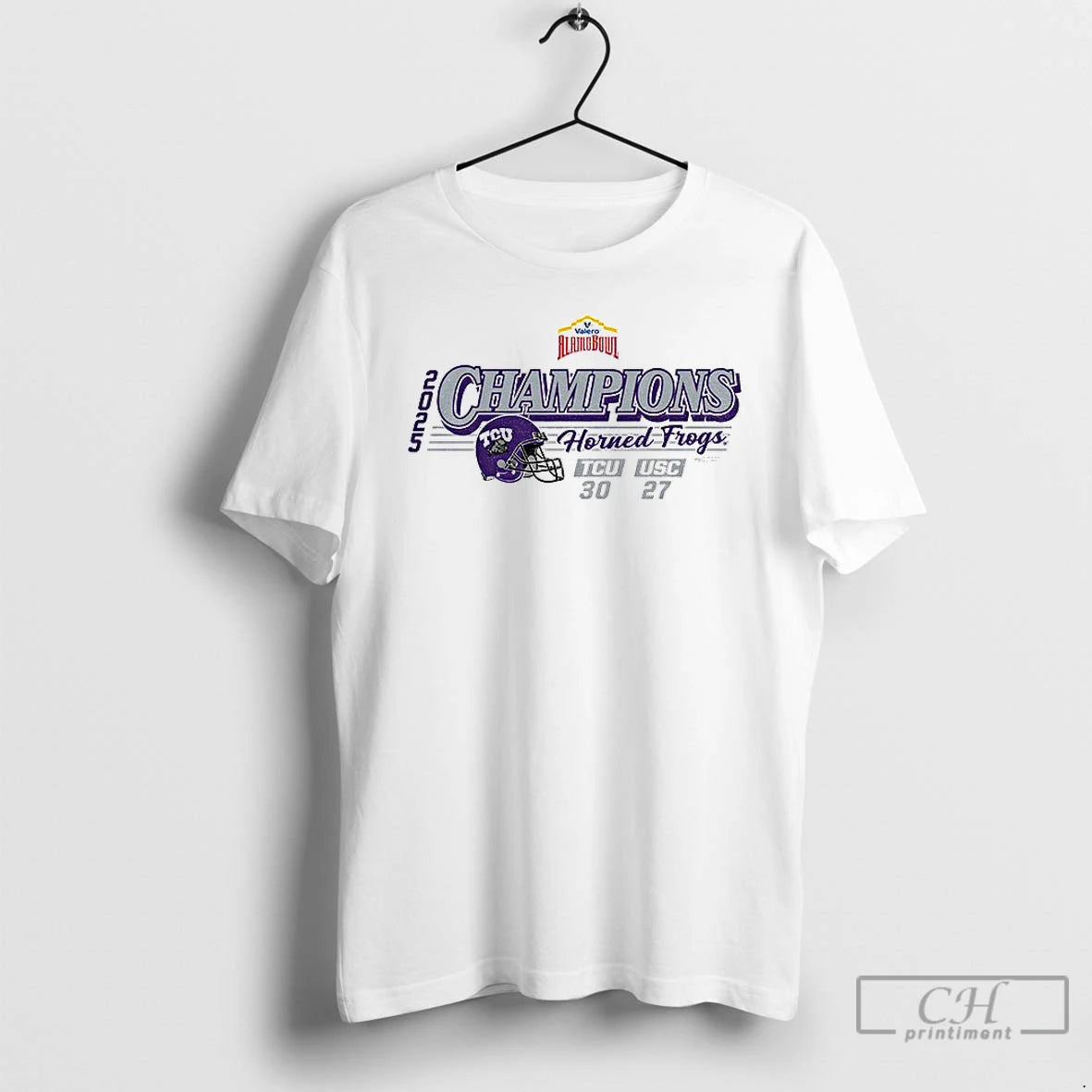Premium Tcu Horned Frogs Football 2025 Valero Alamo Bowl Tcu Champs Score 30 27 T-Shirts, Hoodie, Sweatshirt | WearSparks.com