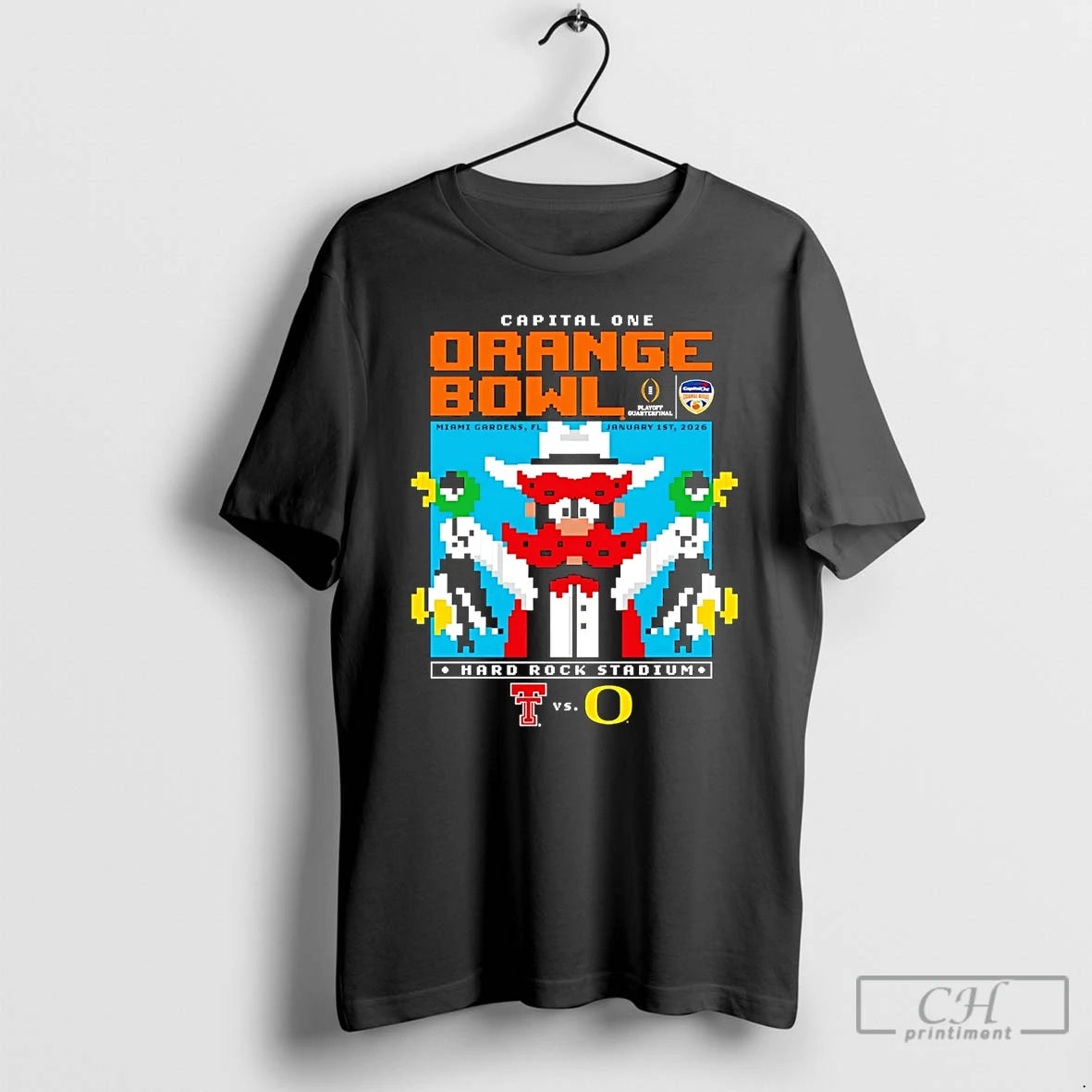 Premium Texas Tech Vs Oregon 2025 26 Orange Bowl Duck Hunt 8 Bit T Shirts Hoodie, Sweatshirt | WearSparks.com