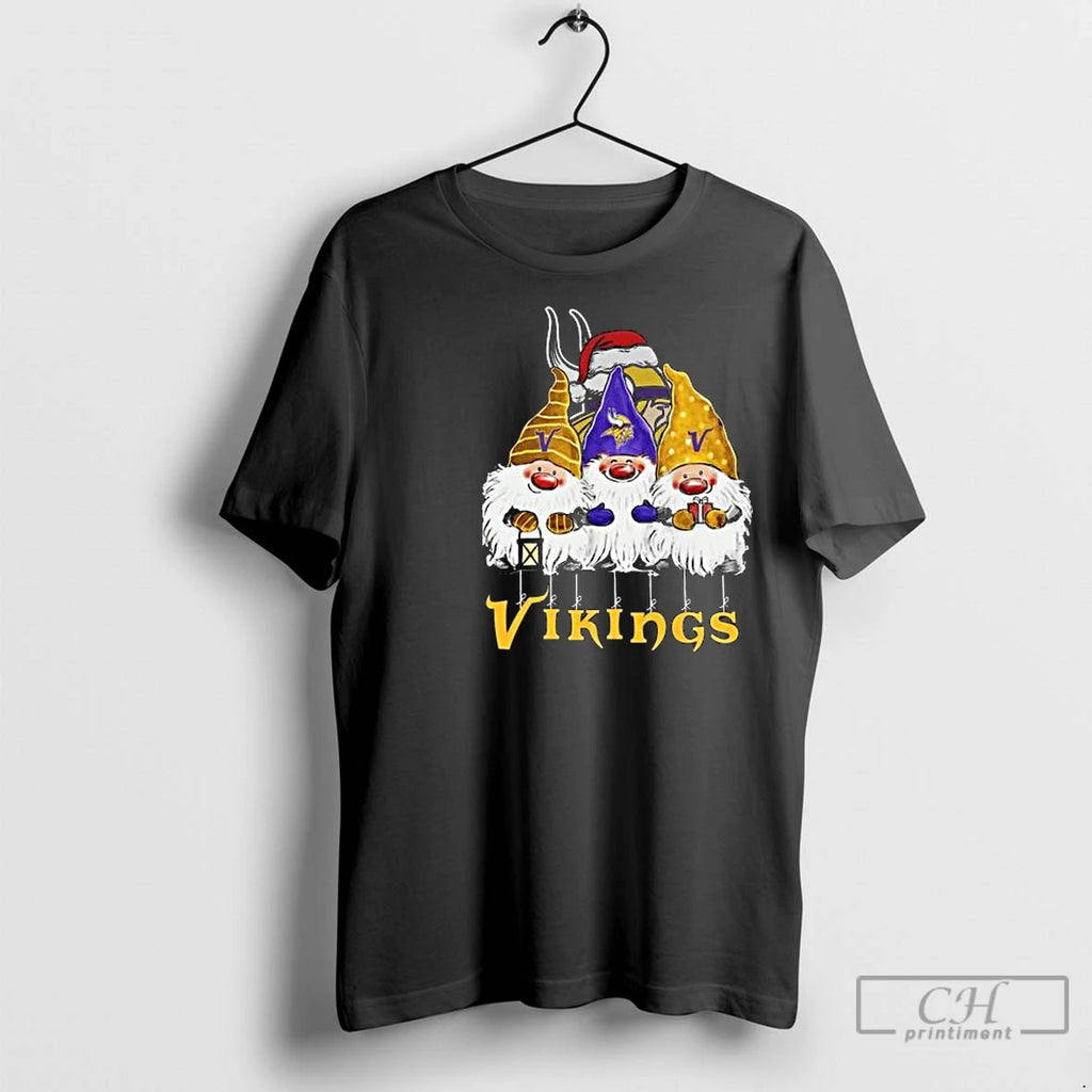 Premium The Gnomes X Minnesota Vikings Merry Christmas 2025 Circle Black