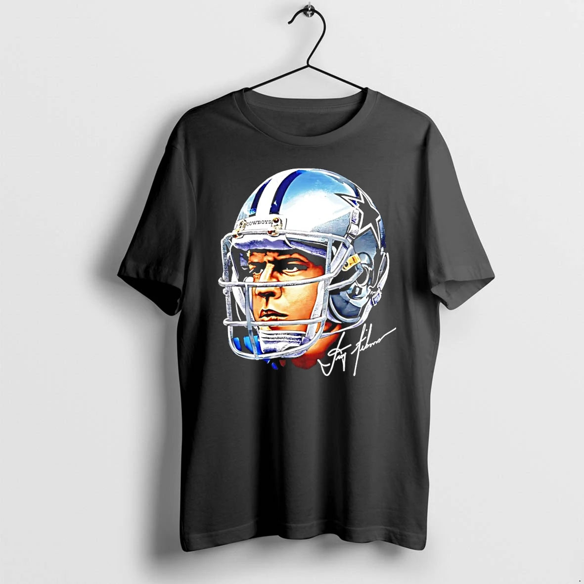 Premium Troy Aikman Dallas Cowboys Football Swag Head Signature Tshirts