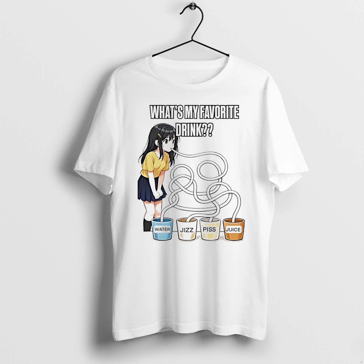 Premium What Is My Favorite Drink Anime Girl Maze Tshirts
