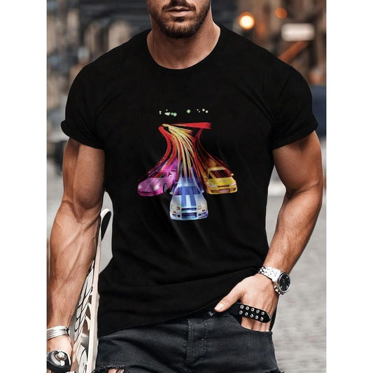 Premium fashion T-shirts, racing, men's casual short sleeve tops Made in USA