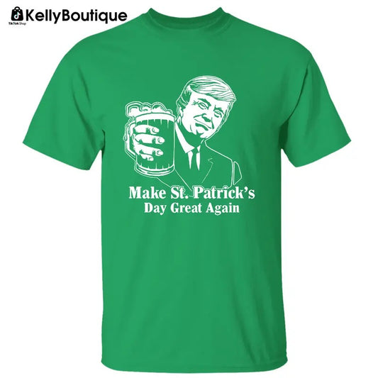 President Trump Make St Patrick's Day Great Again, Trump Shirts for Sale, Graphic Printed Unisex Classic Cotton T-Shirt...