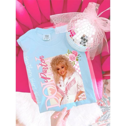 Pretty Pink Dolly T shirt  | Light Blue comfort colors T shirt top