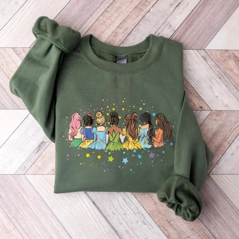Princess Sweatshirt Tshirt, Watercolor Princess Shirt, Friends Princess Shirt Hoodie | WearSparks.com