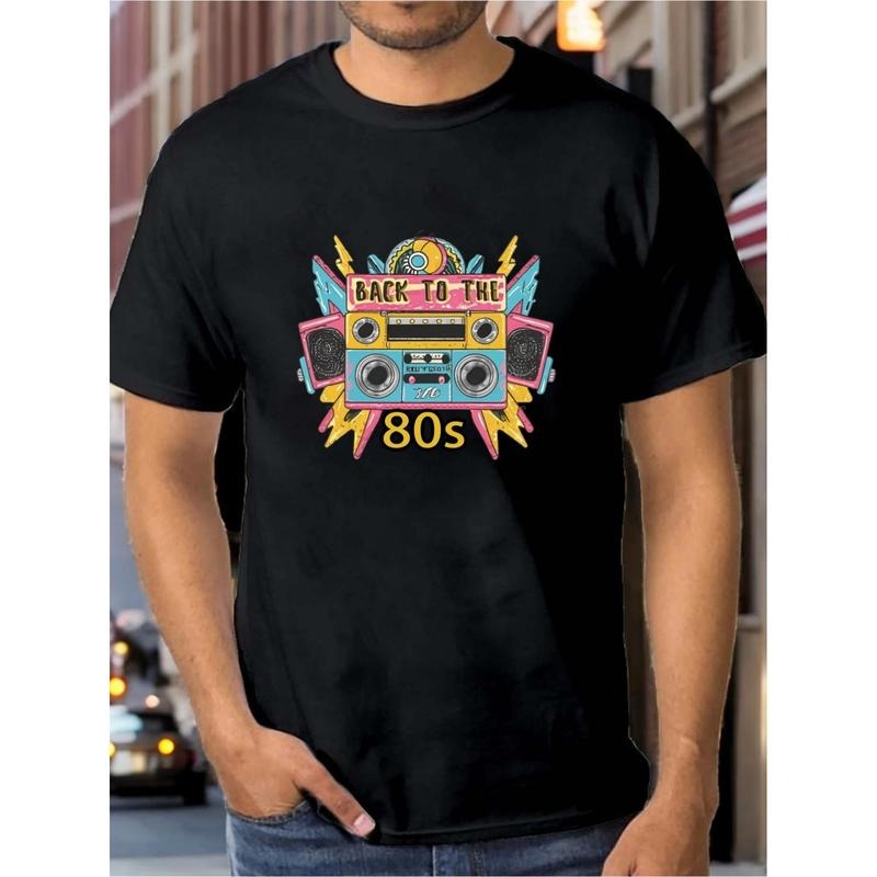 Printed men's short-sleeved T-shirt, fashionable and casual multi-functional breathable T-shirt Made in USA